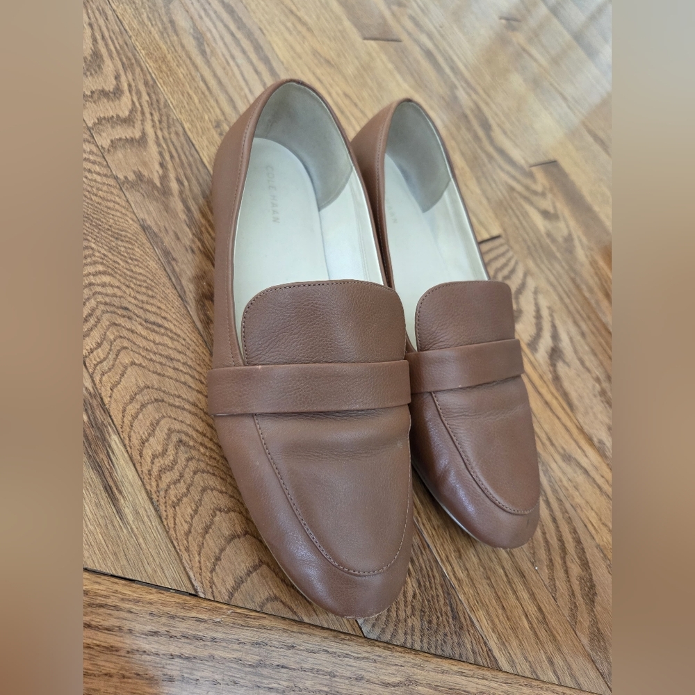 Camel Brown Leather Loafers